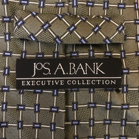 Jos. A. Bank Executive Collection Mens Silk Tie 61 L Green Blue Career Office - Picture 2 of 5